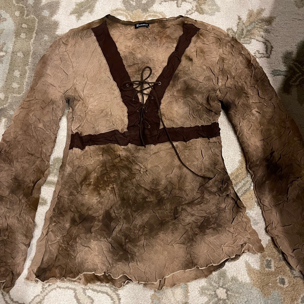 Komarov silk and suede top